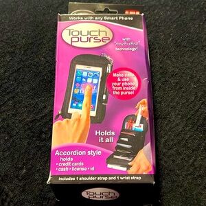 ⭐️ As Seen On TV NIB Touch Purse “touch-thru”technology accordion 2 straps